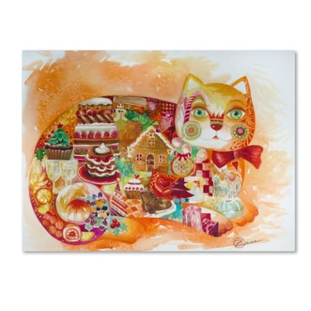 Oxana Ziaka 'Christmas Cat' Canvas Art,35x47